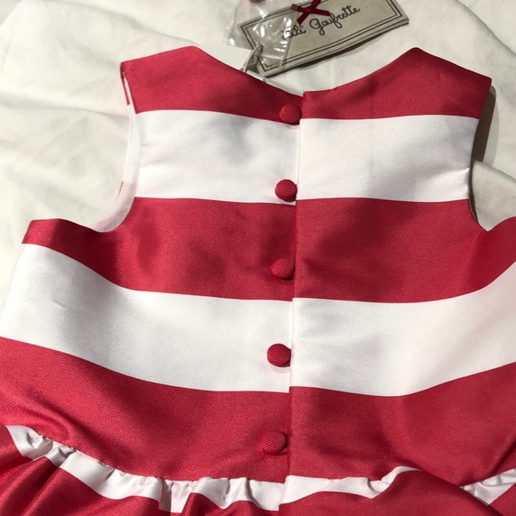 Lili Gaufrette melon white 3T dress NWT satin poly - Picture 7 of 8